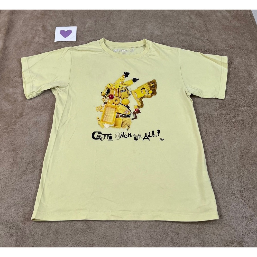 Uniqlo UT Pokemon Graphic T-Shirt Kids Size 11-12 Yellow Crew-neck S/S GOOD